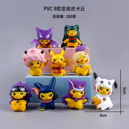 Pokemon Toy Figure Action Figures Miniature Toys Special Edition for Car Dashboard, Decoration, Cake, Office Desk & Study Table (Pikaachu 9 pcs)