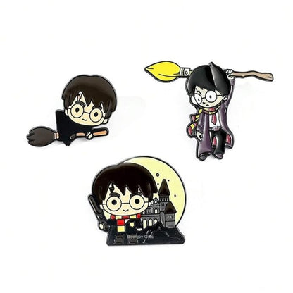 Harry Potter Enamel Lapel Pin Badge - Costume Badge Cosplay Badge, Brooch for Backpack Badge for Fans Gift, 3 pcs