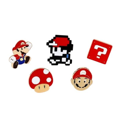 Super Mario Lapel Pin Badge - Costume Badge Cosplay Badge, Brooch for Backpack Badge Pin for Fans Gift (5 pcs)