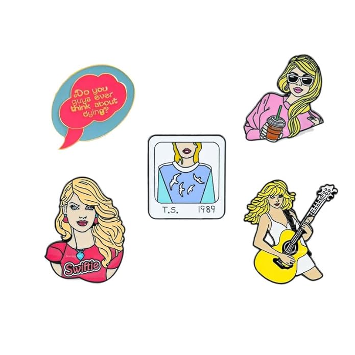 Taylor Sweft Enamel Lapel Pin Badge - Costume Badge Cosplay Badge, Brooch for Backpack Badge for Fans Gift, 5 pcs