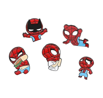 Spidey Enamel Lapel Pin Badge - Costume Badge Cosplay Badge, Brooch for Backpack Badge for Fans Gift, 5 pcs