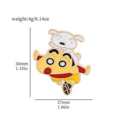 shinchan Enamel Lapel Pin Badge - Costume Badge Cosplay Badge, Brooch for Backpack Badge for Fans Gift, 1 pc | Style D