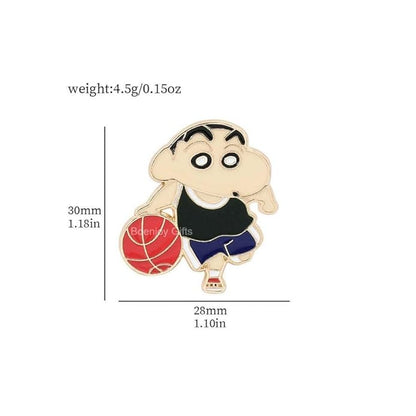 shinchan Enamel Lapel Pin Badge - Costume Badge Cosplay Badge, Brooch for Backpack Badge for Fans Gift, 6 pcs