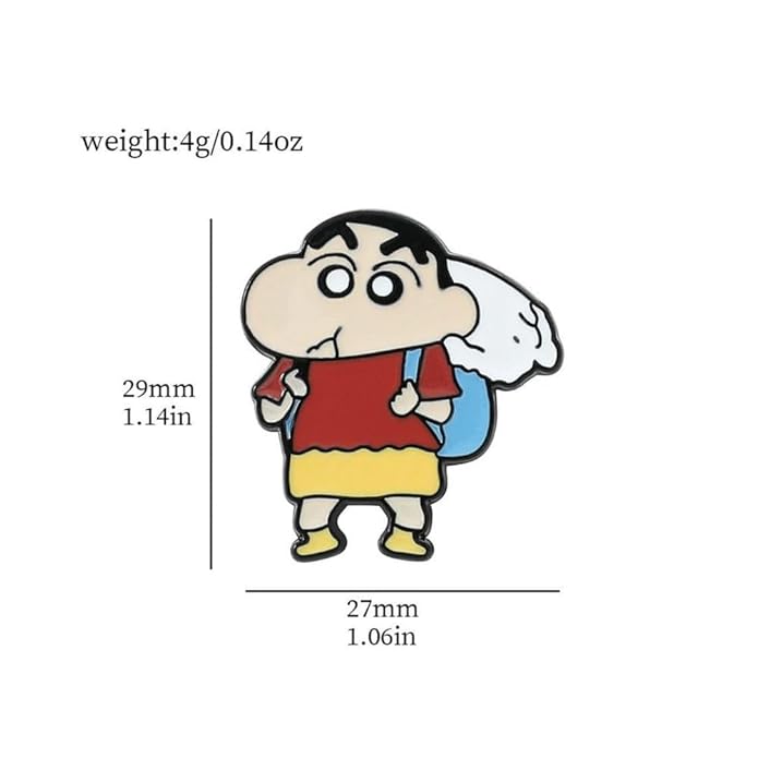 shinchan Enamel Lapel Pin Badge - Costume Badge Cosplay Badge, Brooch for Backpack Badge for Fans Gift, 1 pc | Style E