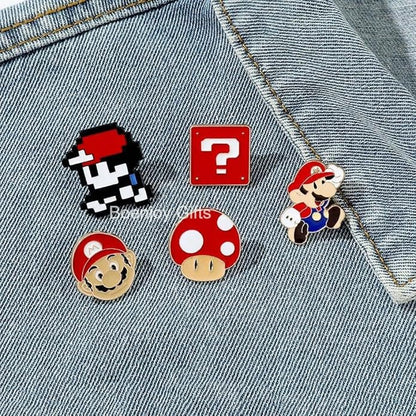 Super Mario Enamel Lapel Pin Badge - Costume Badge Cosplay Badge, Brooch for Backpack Badge for Fans Gift, 1 pcs (Style E)