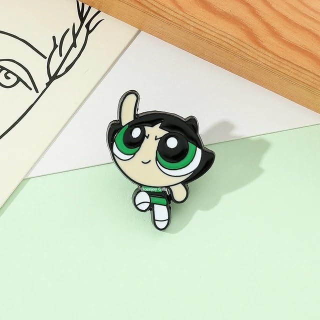 Powerpuff Girls Enamel Lapel Pin Badge - Costume Badge Cosplay Badge, Brooch for Backpack Badge for Fans Gift, 1 pcs (Style B)