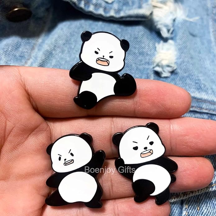 Panda Enamel Lapel Pin Badge - Costume Badge Cosplay Badge, Brooch for Backpack Badge Pin for Fans Gift Badge, 1 pcs | Style A