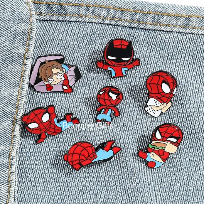 Spidey Enamel Lapel Pin Badge - Costume Badge Cosplay Badge, Brooch for Backpack Badge for Fans Gift, 1 pc | Style C