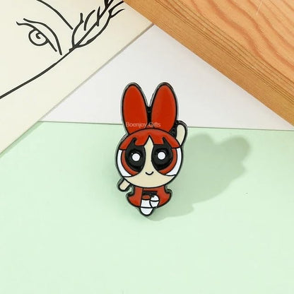 Powerpuff Girls Enamel Lapel Pin Badge - Costume Badge Cosplay Badge, Brooch for Backpack Badge for Fans Gift, 1 pcs (Style A)