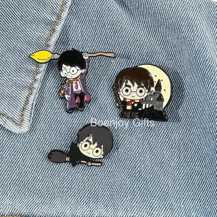 Harry Potter Enamel Lapel Pin Badge - Costume Badge Cosplay Badge, Brooch for Backpack Badge for Fans Gift, 3 pcs