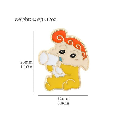 shinchan Enamel Lapel Pin Badge - Costume Badge Cosplay Badge, Brooch for Backpack Badge for Fans Gift, 6 pcs