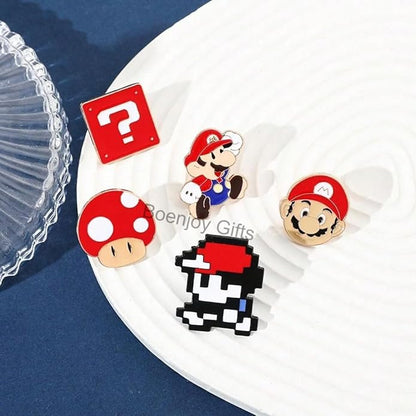 Super Mario Enamel Pin Badge | Zinc Alloy Brooch | Set of 6