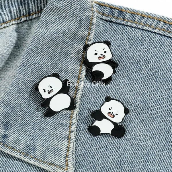 Panda Enamel Lapel Pin Badge - Costume Badge Cosplay Badge, Brooch for Backpack Badge Pin for Fans Gift Badge, 1 pcs | Style A