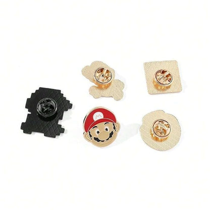 Super Mario Enamel Pin Badge | Zinc Alloy Brooch | Set of 6