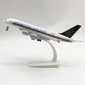 Singapore Airline Model Aircraft, Aeroplane Diecast Collection Decor, Highly Detailed Airways, 20 cm