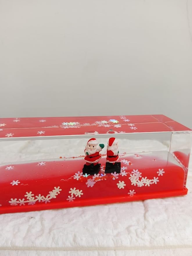 Floating Santa Claus Showpiece, Liquid-Filled Decorative for Office and Home, Study, or Workspace (Christmas Santa Claus Figure Red) Size- 15X5 CM