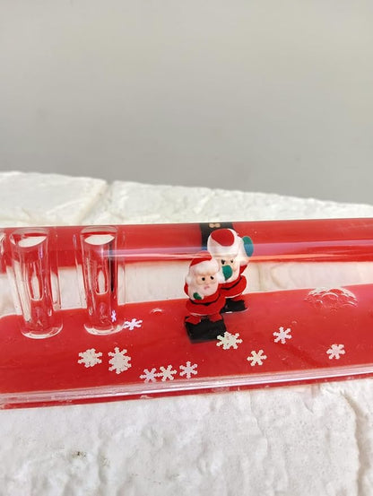 Floating Pen Stand and Desk Showpiece, Liquid-Filled Pen Holder, Decorative for Office and Home, Study, or Workspace (Christmas Santa Claus Red ) Size- 15X5 CM