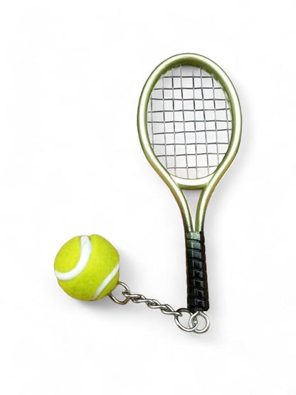 Badminton Sports Keychain Metal| Hanging Keyring Suitable for Bag Charm, Car Keychain, Bike Keychain (Green)