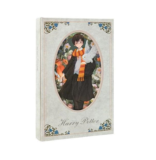 Harry Potter Hardcover Journal Dairy, Vintage Writing Paper Notebook, 92 sheets (192 Pages) Size 5 * 7 inch (Harry Flower)