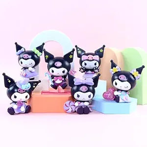 Hello Kitty Kuromi action figure toys for Car Dashboard, Study Table, Office Desk Decoration - Gift for Fans and Collectors| 6 pcs