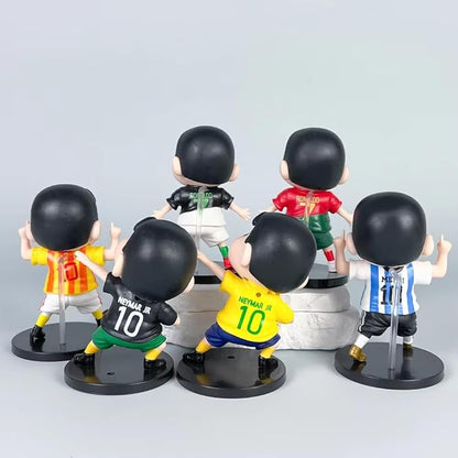 Anime shinchan Messi Ronaldo Neymar action figure toys for Car Dashboard, Study Table, Office Desk, Car Decoration - Gift for Fans and Collectors | Style B, 3 pcs