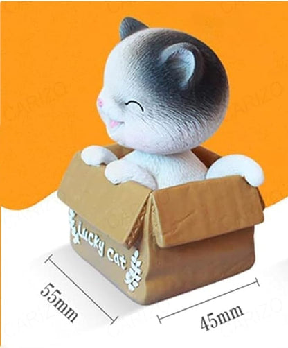 Cute Cat Bobbleheads action figure toys for Car Dashboard, Study Table, Office Desk, Car Decoration - Gift for Fans and Collectors, 1 pcs