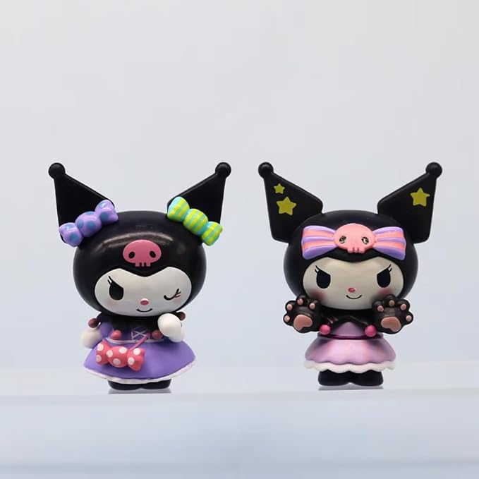 Hello Kitty Kuromi action figure toys for Car Dashboard, Study Table, Office Desk Decoration - Gift for Fans and Collectors| 6 pcs