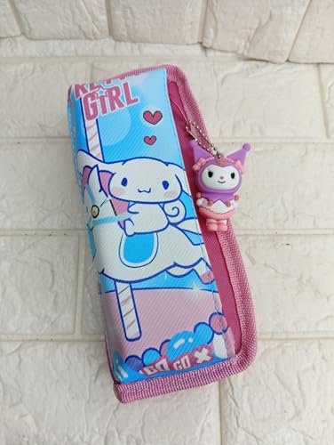 Hello Kitty Kuromi Pencil Case, 3D Embossed, Stationery Case, Pen Pouch Student Layers Pencil | Pen Pouch for Teen Boy Girl| Blue