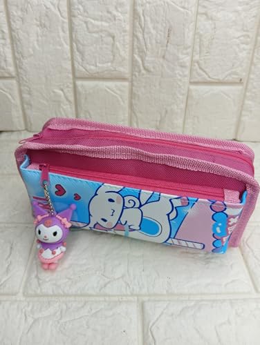 Hello Kitty Kuromi Pencil Case, 3D Embossed, Stationery Case, Pen Pouch Student Layers Pencil | Pen Pouch for Teen Boy Girl| Blue