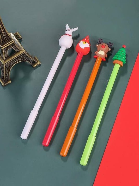 Set of 4 Christmas Design Gel Pen/Creative Fun gifts, Stationery Student Gifts/Kids Gifts/Office School Supplies/Prizes