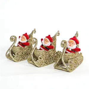 Baby Santa on a Sledge Christmas Scene Decorations Christmas Home Decorations Gifts- 3 Pieces | Size 12 x 9 Cm…