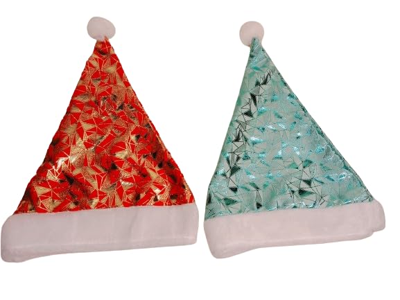 Christmas Hats for Christmas/New Year Party Supplies Kids Women Adults Holiday Party Costume celebration | Set of 2 (Size, 36X28 cm)