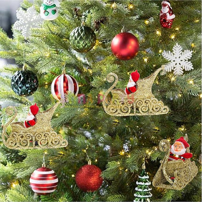 Baby Santa on a Sledge Christmas Scene Decorations Christmas Home Decorations Gifts- 1 Pieces | Size 12 x 9 Cm
