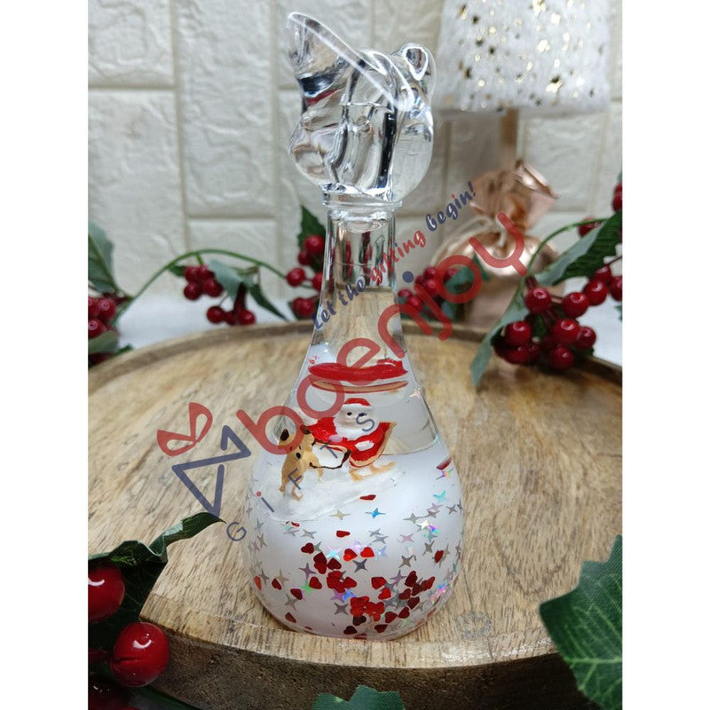 Christmas Decoration & Paperweight, 14 cm, White Liquid with Sparkling Stars