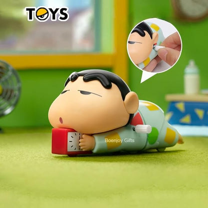 shinchan Movable Action Figure- PVC Wind-Up Moving Toy 12 cm, Funny Poseable Collectible Figure for Kids & Fans (Green)