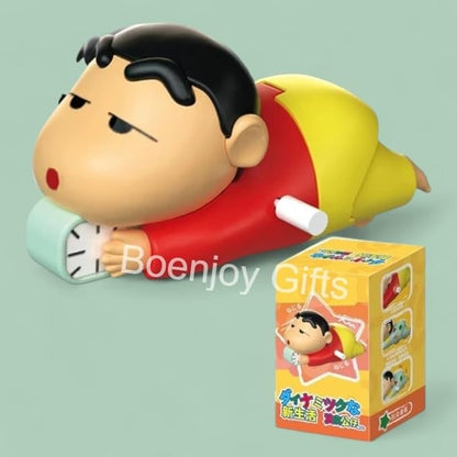 shinchan Movable Action Figure- PVC Wind-Up Moving Toy 12 cm, Funny Poseable Collectible Figure for Kids & Fans (Red)