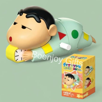 shinchan Movable Action Figure- PVC Wind-Up Moving Toy 12 cm, Funny Poseable Collectible Figure for Kids & Fans (Green)