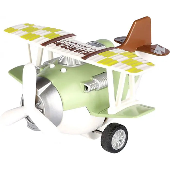 Die Cast Metal Pull Back Plane | 11.5 CM | Light & Music | Collectible Gift (Green)