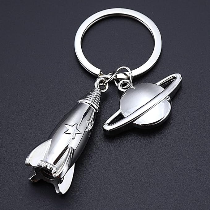 Silver Small Space Pendant Keychain | Lightweight and Sturdy