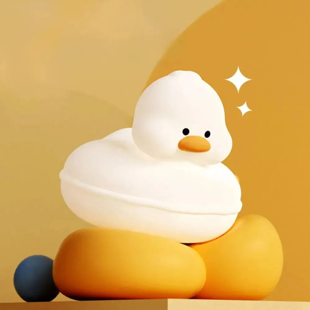 Duck Silicone LED Night Lamp – Rechargeable Touch Sensor Bedside Lamp for Kids, Baby Nursery & Bedroom Decor