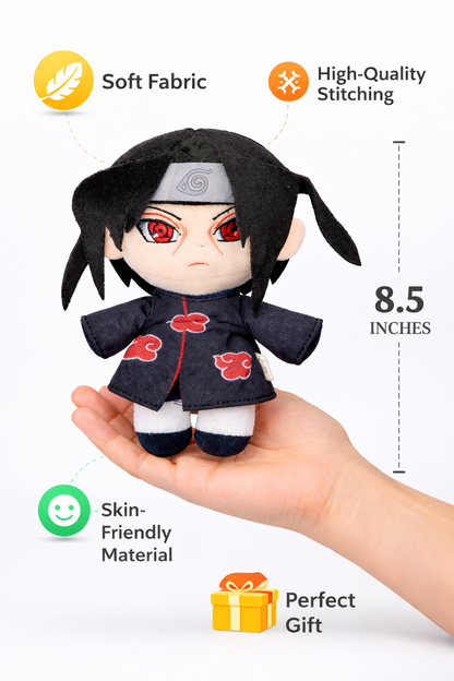 Itachi Inspired Anime Plush Toy – 8.5 Inch Soft Stuffed Doll | Premium Quality Anime Gift for Kids & Naruto Fans