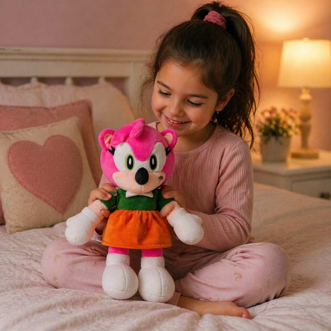 Amy Hedgehog Style Plush Toy – Approx 32cm Soft Cartoon Stuffed Doll for Kids | Cute Pink Cuddly Gift Toy