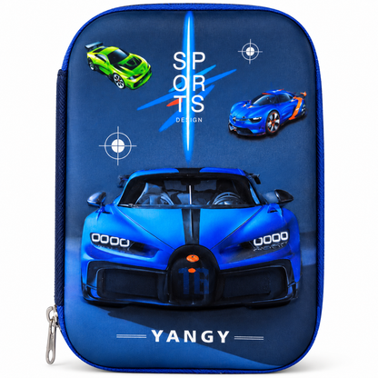 YANGY Sports Car Theme Pencil Pouch for Kids – Car Design Pencil Case & Stationery Organizer | 23 × 16 × 4.5 CM