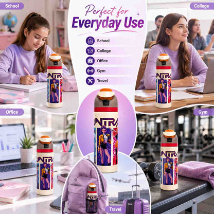 K Pop Demon Hunters Stainless Steel Water Bottle 650ML | Double Wall Vacuum Insulated | Leakproof Flip Lid | BPA Free | Random Design | 1 Pc