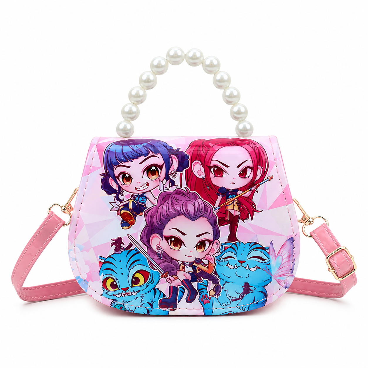 K POP Demon Hunter Mini Purse for Girls Lightweight Adjustable Strap Waterproof Shoulder Bag (Multicolor, 7.1 inch)