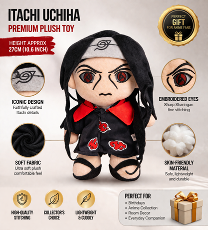 Itachi Uchiha Plush Toy (27 cm) – Soft Anime Stuffed Doll | Premium Quality Gift for Naruto Fans
