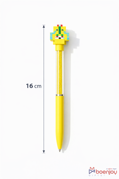 Mincraft 6 Pcs Cute Pixel Character Gel Pens | Smooth Blue Ink Writing Pens | Crystal Body Creative Pens for Kids & Adults | School...