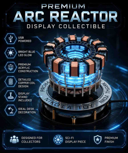 Arc Reactor LED Display Collectible | USB Powered Sci-Fi Desk Decor | Premium Acrylic Display Piece for Gaming Room, Office & Collector Shelf (Cod not Available)