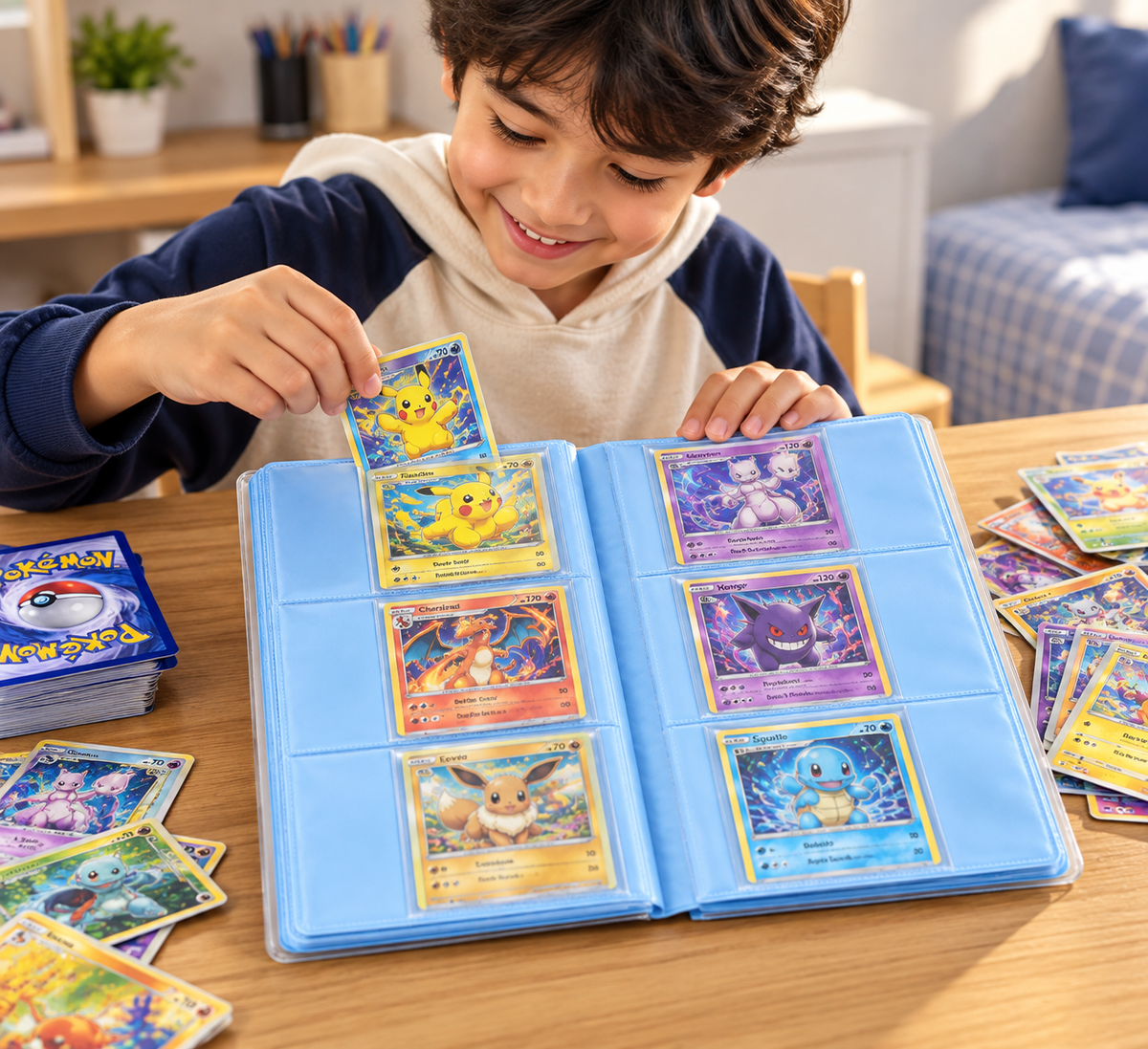 DOMUM Pokemon Trading Card Album FlashFire – 78 Pocket Trading Card Holder, 3 Pocket Layout, Multicolor