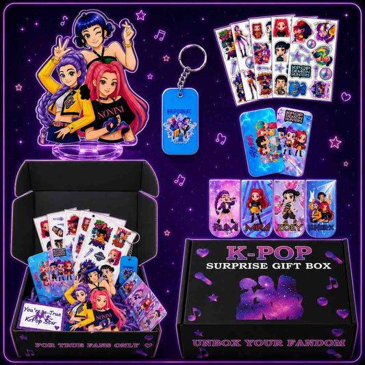 K-Pop Demon Hunters Inspired Ultimate Fan Combo Pack | Acrylic Standee, Magnetic Bookmarks, Keychain, Fridge Magnets & Sticker Sheets